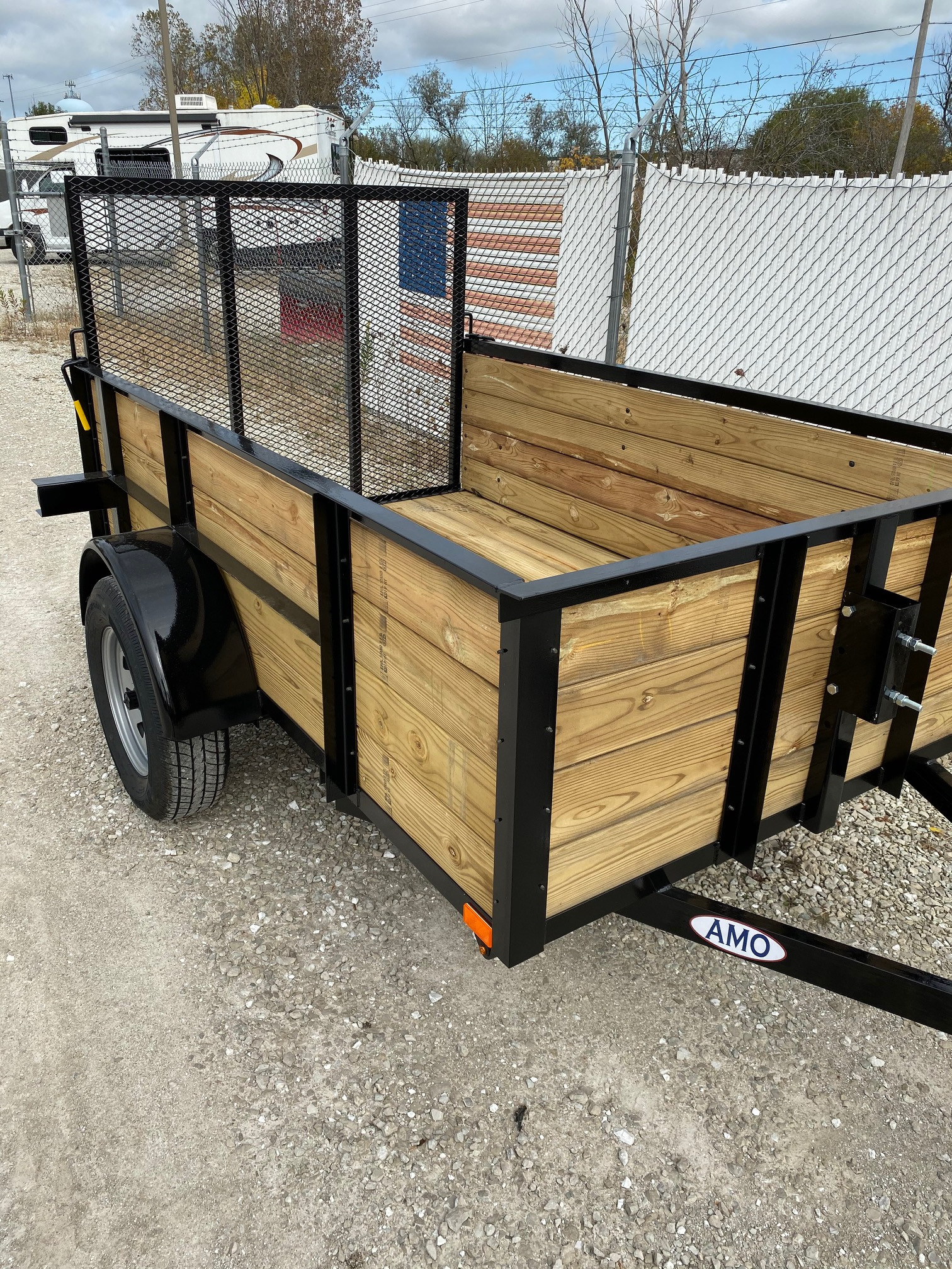 AMO 5 X 8 Steel Utility Trailer with Ramp Gate & 24in High Sides